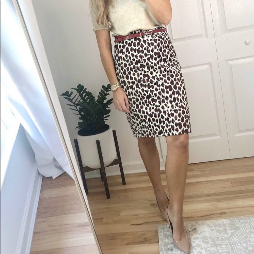 J.Crew no 2 pencil skirt giraffe print NWT
